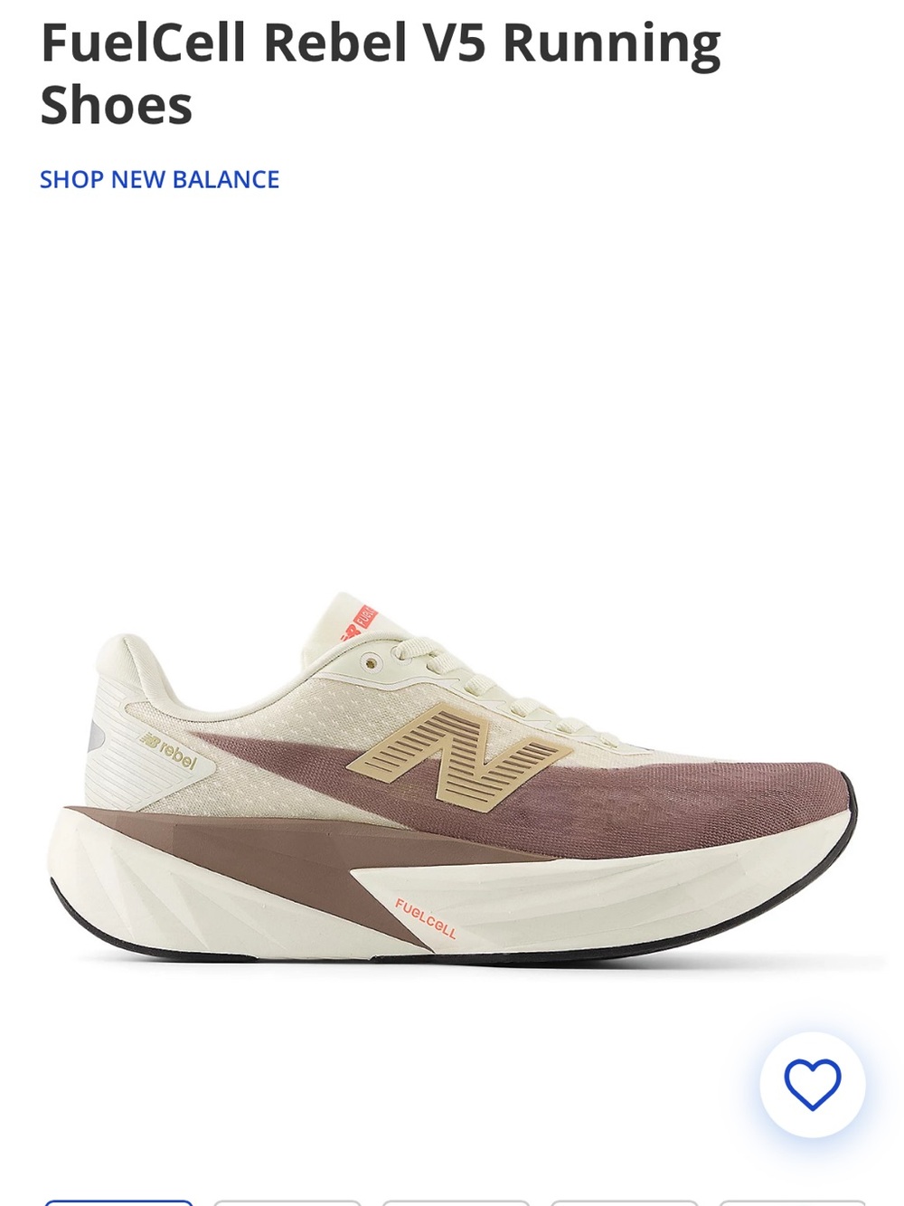 New Balance FuelCell Women's Running Shoe - Cream & brown with mauve tint. - Picture 4 of 8